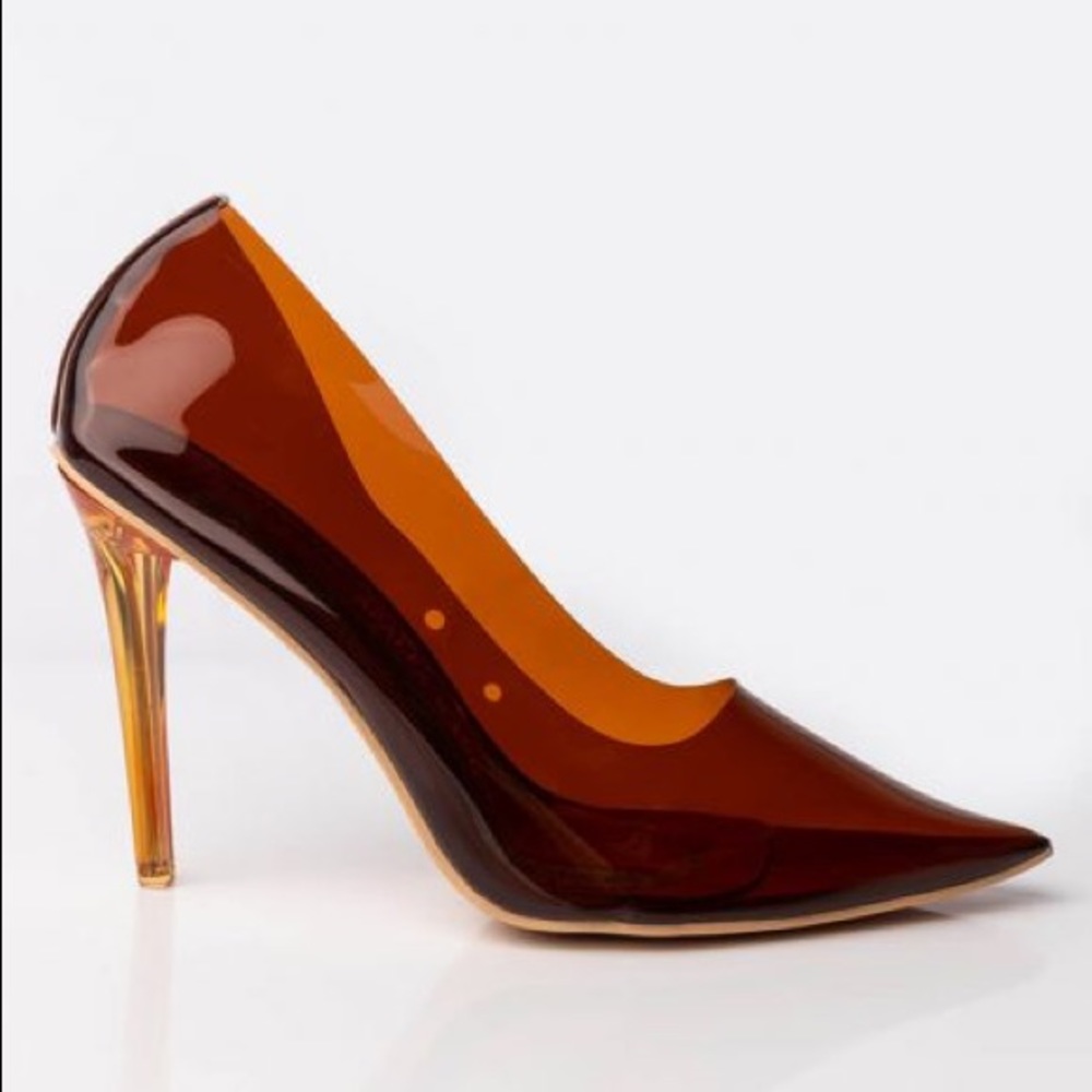 Azalea Wang Caramel PVC High Heel Pumps - Picture 4 of 4